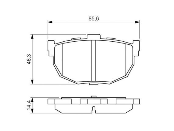0986424418_001.JPG Bremžu kluču komplekts, aizmugurējais, BOSCH, HYUNDAI, KIA, NISSAN 44060-08E91 0986424418 OE 44060-08E91