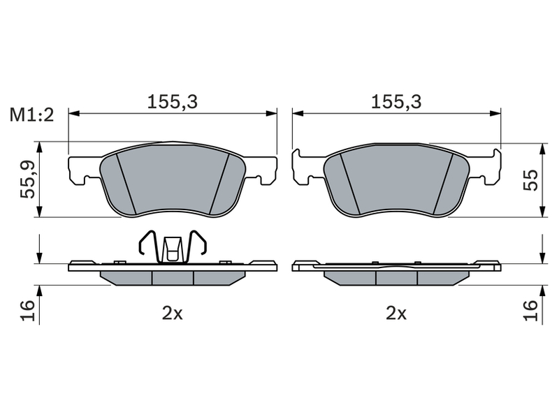 Brake Pad Set 0986424867 OE 2095060