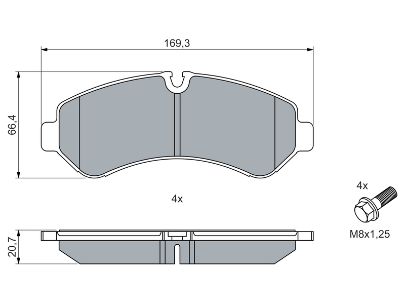 Brake Pad Set 0986460013 OE 9074205201
