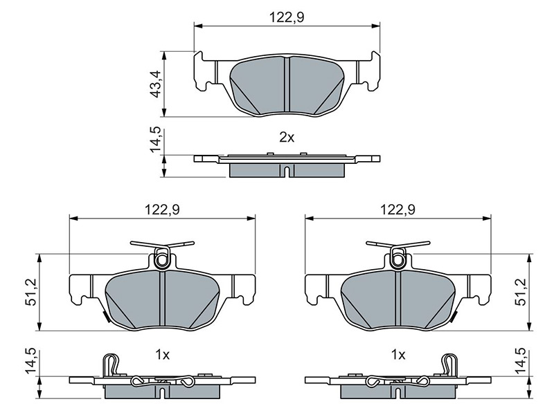 Brake Pad Set 0986460027 OE BCYA2643Z