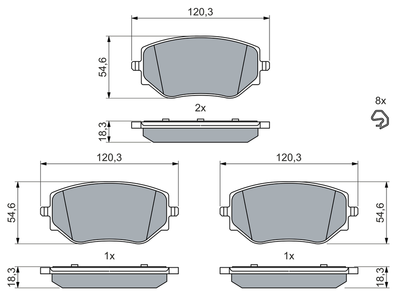 Brake Pad Set 0986460063 OE 410608885R