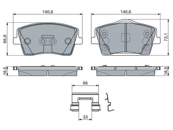 0986460144_002.JPG Brake Pad Set 0986460144 OE 31471407