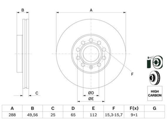 Brake disc 0986479088 OE 