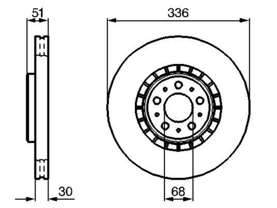 0986479202_003.JPG Bremžu disks, BOSCH 30657301 0986479202 OE 30657301