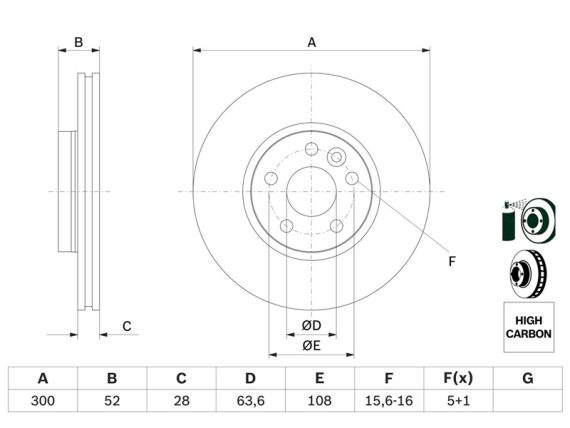 0986479261_001.JPG Bremžu disks, BOSCH 1379965 (2 gab. komplekts) 0986479261 OE 1379965