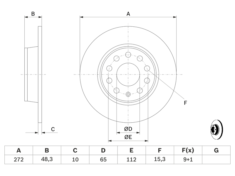 Bremžu disks BOSCH, piegādātāja iepakojumā 2 gab. 0986479C20 OE 