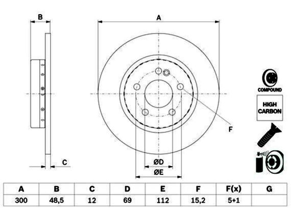0986479H49_001.JPG Brake disc, coated, high carbon 0986479H49 OE 0004230512