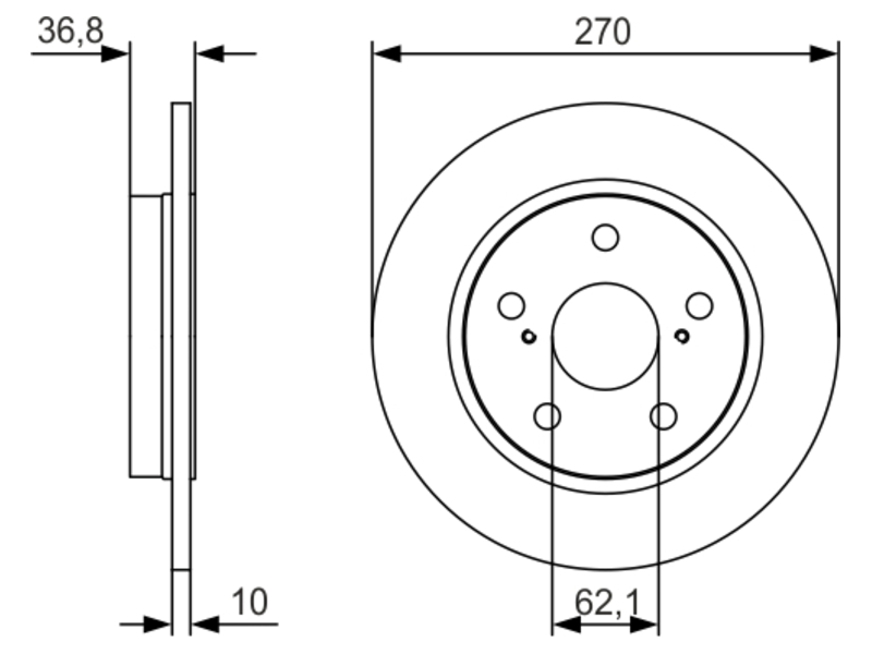 Bremžu disks BOSCH, piegādātāja iepakojumā 2 gab. 0986479S64 OE 
