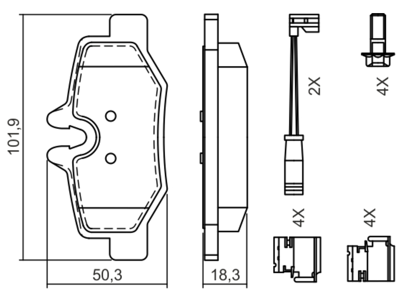 Brake Pad Set 0986494603 OE A0004216210