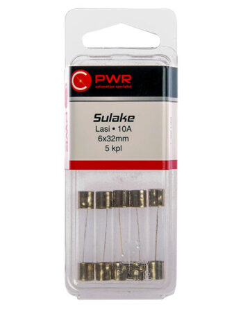 Cauruļveida stikla drošinātājs 10A 6x32 mm C-PWR 5 gab - 1-92135