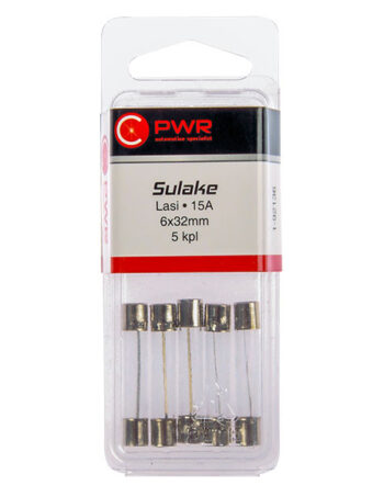 Cauruļveida stikla drošinātājs 15A 6x32 mm C-PWR 5 gab - 1-92136