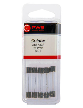 Cauruļveida stikla drošinātājs 20A 6x32 mm C-PWR 5 gab - 1-92137