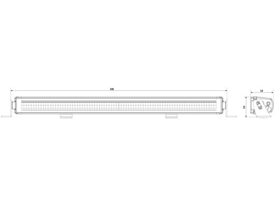 Papildus tālās gaismas lukturis BFL FRAMELESS SLIM 555 1-92595 OE 