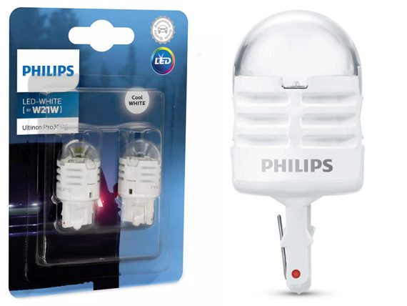 AUTO SPULDZE LED PHILIPS 2GB. 12V BALTS T20  190lm 10-11065U30CWB2 OE 