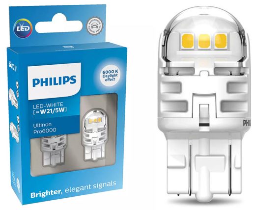 AUTO SPULDZE LED PHILIPS 2GB. 12V BALTS T20 250lm 10-11066CU60X2 OE 