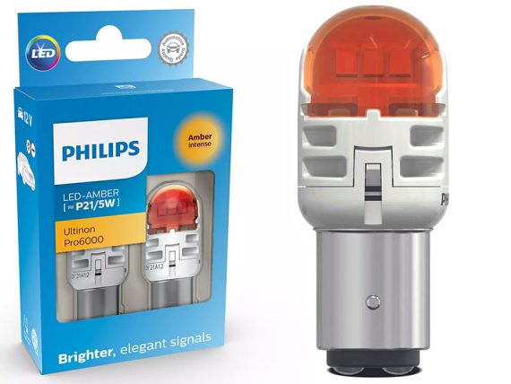 AUTO SPULDZE LED PHILIPS 2GB. 12V ORANŽA BAY15d 80lm P21/5W 10-11499AU60X2 OE 