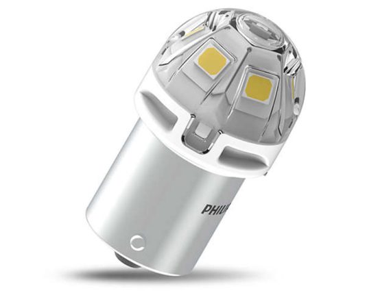 AUTO SPULDZE LED PHILIPS 2GB 12V BALTS BA15S R5W/R10W 24V 125lm BA15s 10-24805CU60X2 OE 