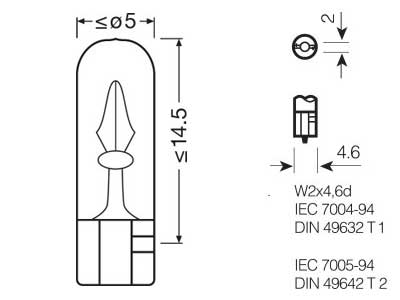 AUTO SPULDZE OSRAM  ORIGINAL 24V 1,2W W2X4,6D 10-2741 OE 