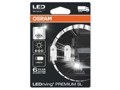 AUTO SPULDZE OSRAM  LEDRIVING 24V W5W COOL WHITE PREMIUM SL 10-2824CW-02B OE 