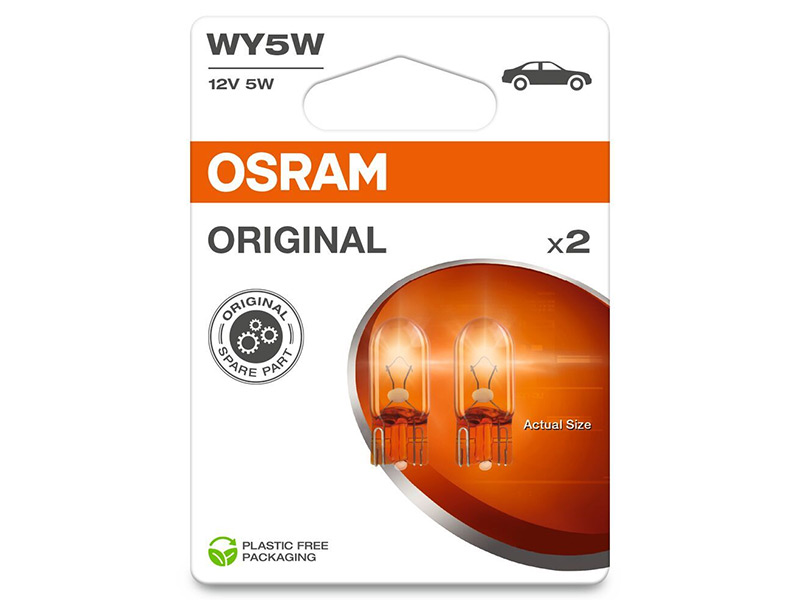 OSRAM ORIGINAL 12V WY5W DOUBLE 10-2827NA-2BL OE 