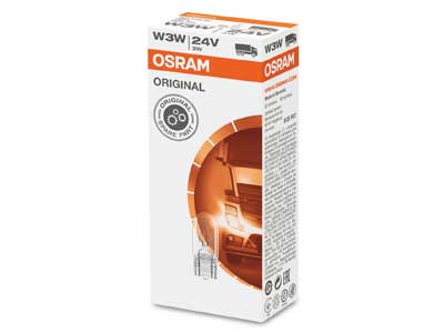 AUTO SPULDZE OSRAM  ORIGINAL 24V W3W BOX 10PCS 10-2841 OE 