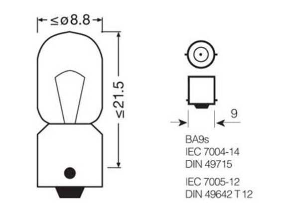 10-3893-2BL_003.JPG Spuldze OSRAM Original 12V T4W 4W BA9S 10-3893-2BL OE