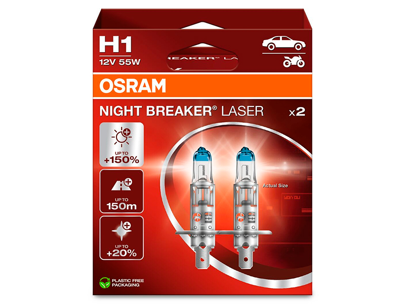 OSRAM NIGHT BREAKER LASER 12V H1 10-64150NL-2HB OE 