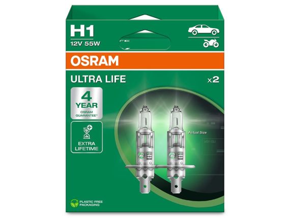 10-64150ULT-2HB_001.JPG Halogēna spuldze OSRAM Ultra Life 12V H1 55W (pāris) 10-64150ULT-2HB OE