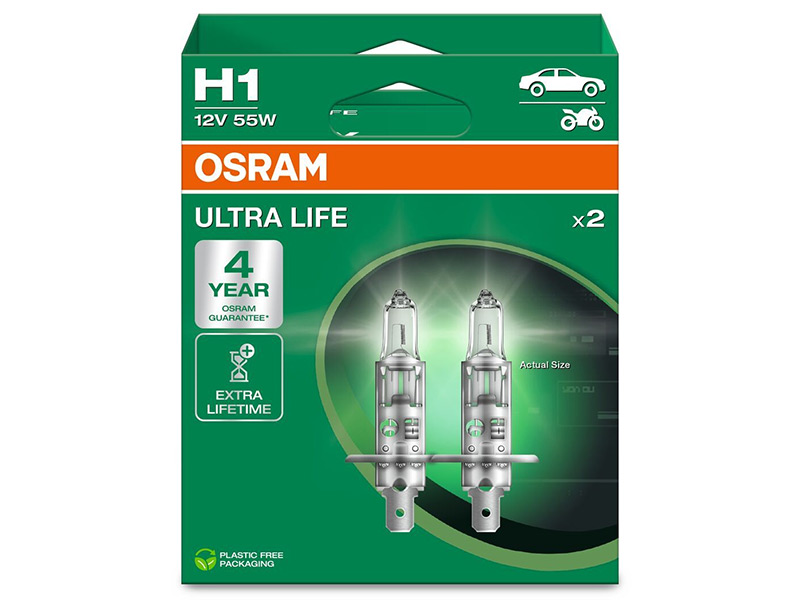OSRAM ULTRA LIFE 12V H1 POLTTIMOPARI 10-64150ULT-2HB OE 