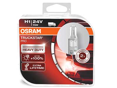 AUTO SPULDZE OSRAM  TRUCKSTAR PRO 24V H1 HC-BOX 2PCS 10-64155TSP-HCB OE 