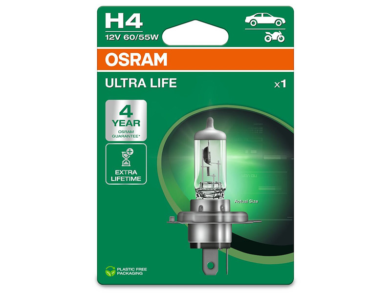 OSRAM ULTRA LIFE 12V H4 SINGLE 10-64193ULT-1BL OE 