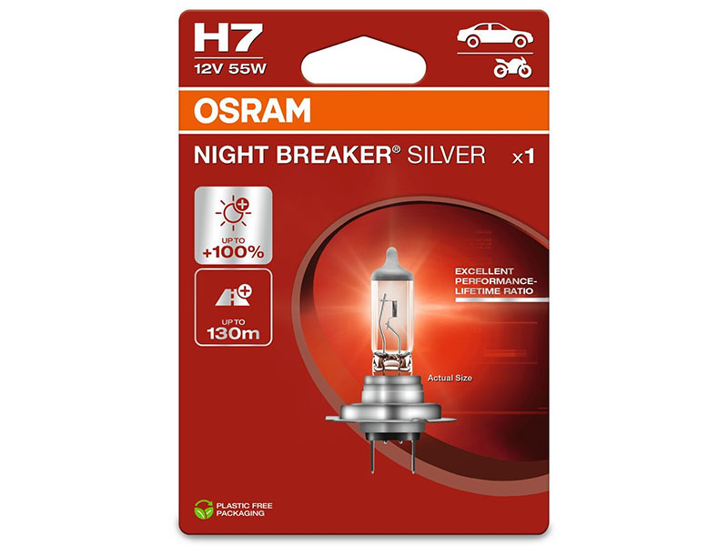OSRAM NIGHT BREAKER 12V H7 SILVER 10-64210NBS-1BL OE 