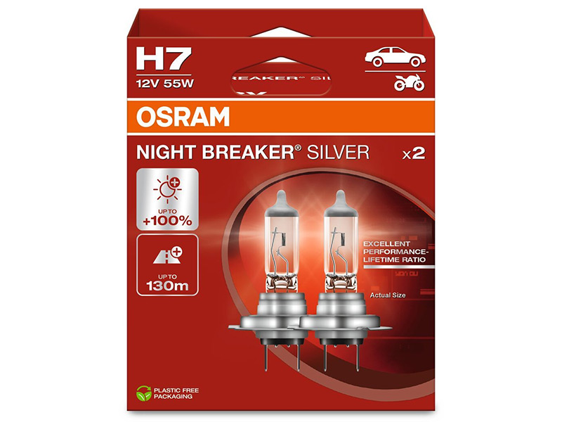OSRAM NIGHT BREAKER 12V H7 SILVER 10-64210NBS-2HB OE 