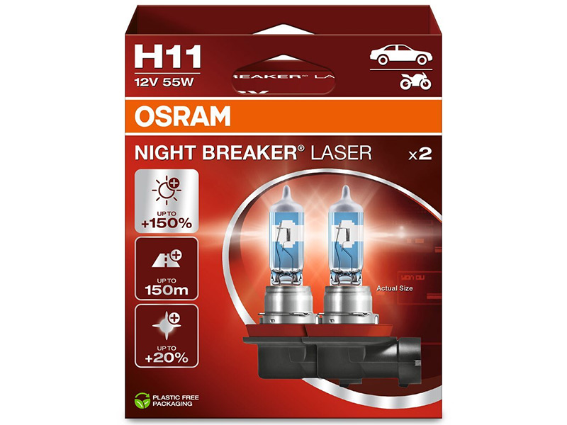 OSRAM NIGHT BREAKER LASER H11 10-64211NL-2HB OE 