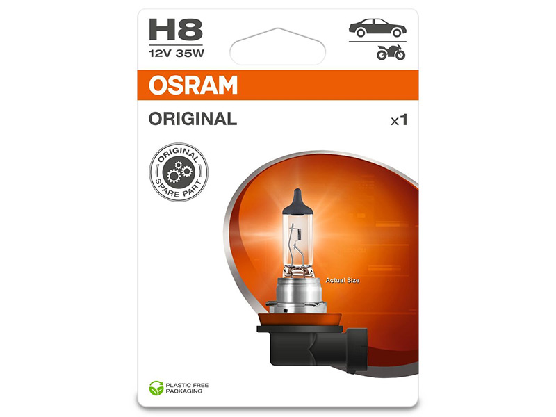 OSRAM ORIGINAL H8 12V SINGLE 10-64212-1BL OE 