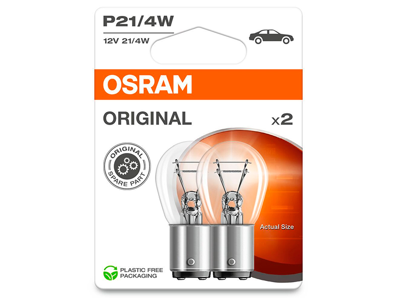 OSRAM ORIGINAL 12V P21/4W DOUBLE 10-7225-2BL OE 