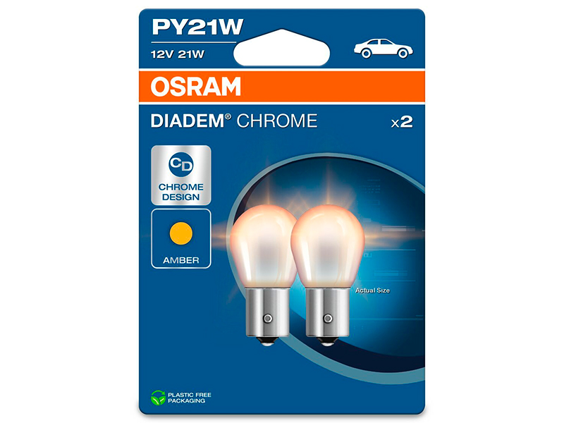 OSRAM DIADEM 12V PY21W CHROME 10-7507DC-2BL OE 
