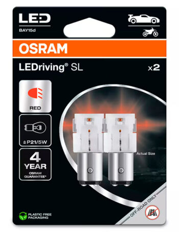 LED retrofit spuldze OSRAM LEDriving SL P21/5W, sarkana, 10-7528DRP-2BL