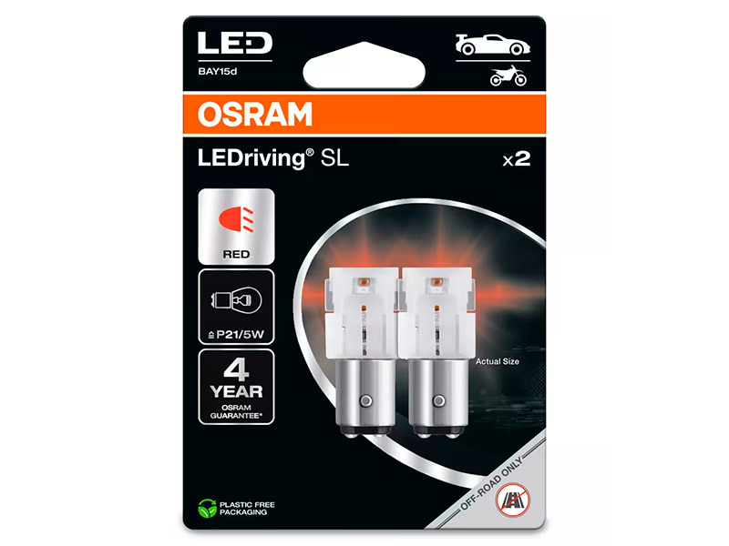 LED retrofit spuldze OSRAM LEDriving SL P21/5W, sarkana, 10-7528DRP-2BL 10-7528DRP-2BL OE 