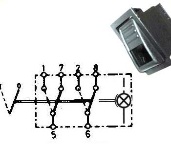 Sviras slēdzis ar 6 spailēm 1-1, kods 1000-0508