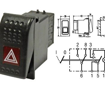 Gabarītgaismu slēdzis 12V, 6 kontakti, kods 1000-070190