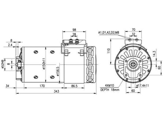 11.214.254_002.JPG Līdzstrāvas motors 24V 4,1 kW, IM0076, autoiekrāvējam 11.214.254 OE