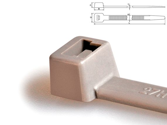 1111-00819_001.JPG Kabeļu savilcēji HellermannTyton, 389×7,6 mm, pelēki, 100 gab., 1111-00819 1111-00819 OE