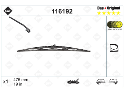 Stikla  tīrītāja slotiņa  BLADE SWF 116192 OE 