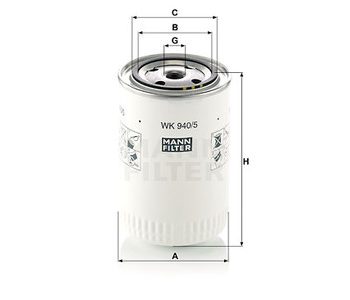 Degvielas filtrs MANN 0000928301 — 1482-WK9405