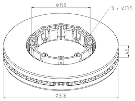 PE JARRULEVY 376MM SAF INTEGRAL 19,5 1497-06625610A OE 066.256-10A