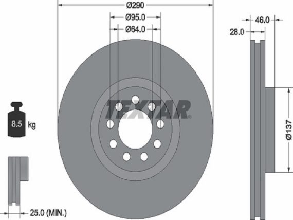 BREMŽU DISKS  Iveco Daily 1497-92155700 OE 2996121