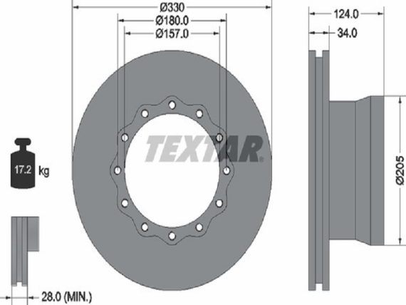 Brake disk Man L2000 1497-93085500 OE 81508030022