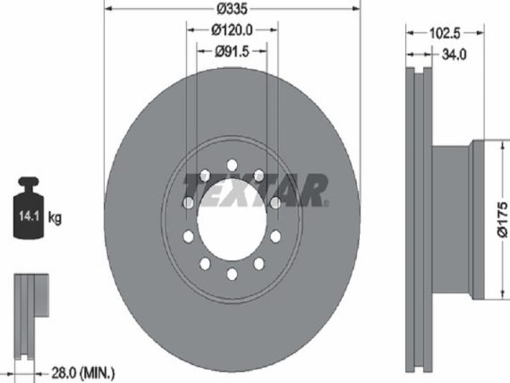 Brake disk MB Atego 1497-93101300 OE 93101300