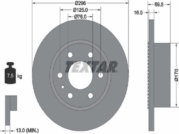 Brake disk Iveco Daily 1497-93177500 OE 2996027